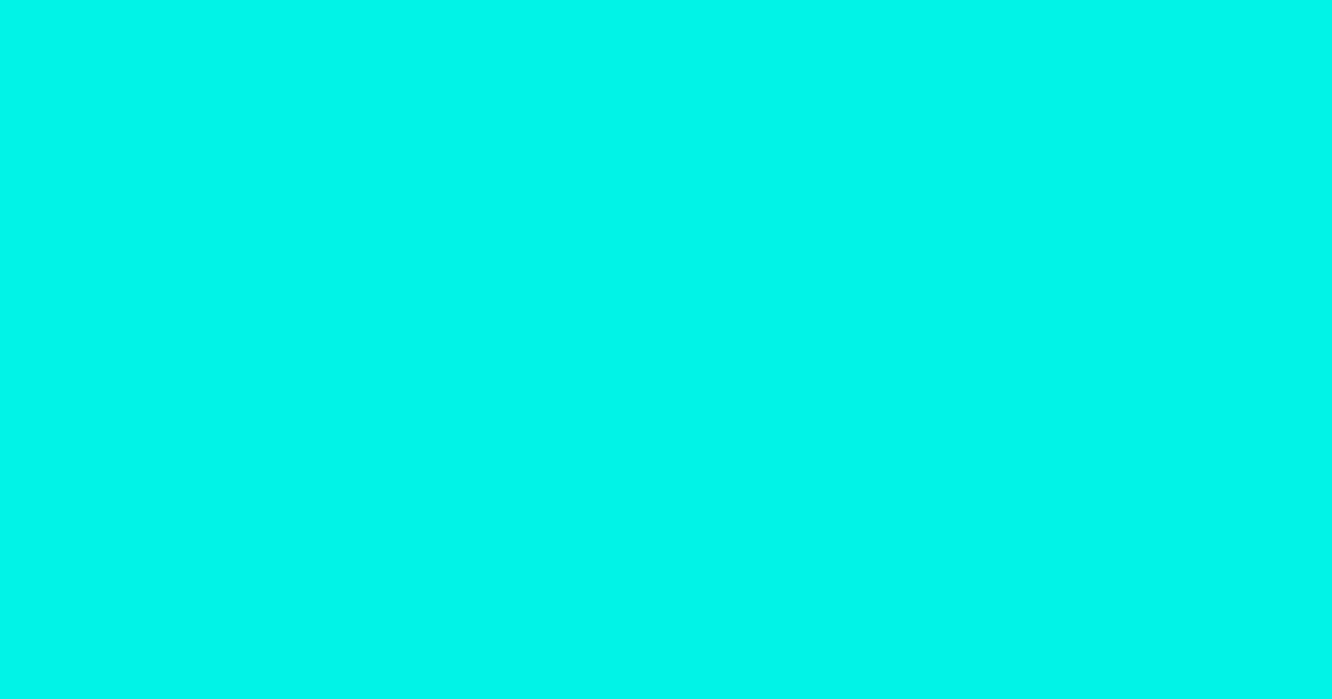 #00f3e4 bright turquoise color image
