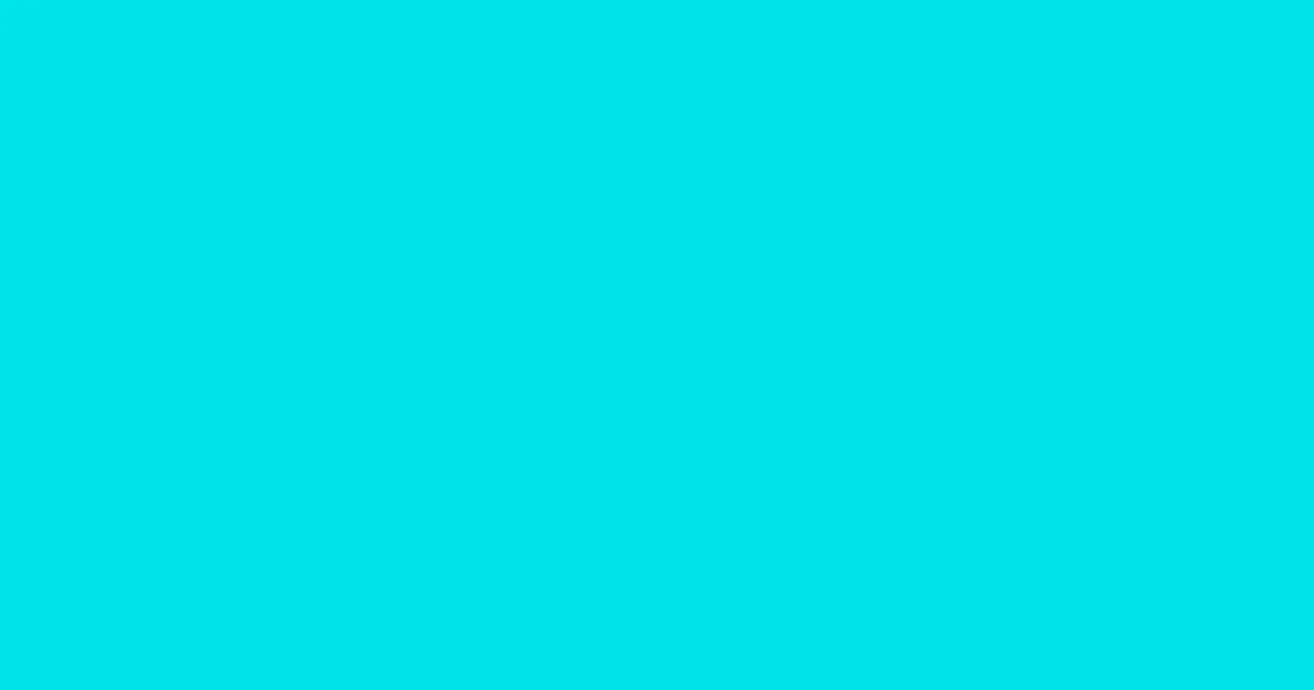 #01e4e7 bright turquoise color image