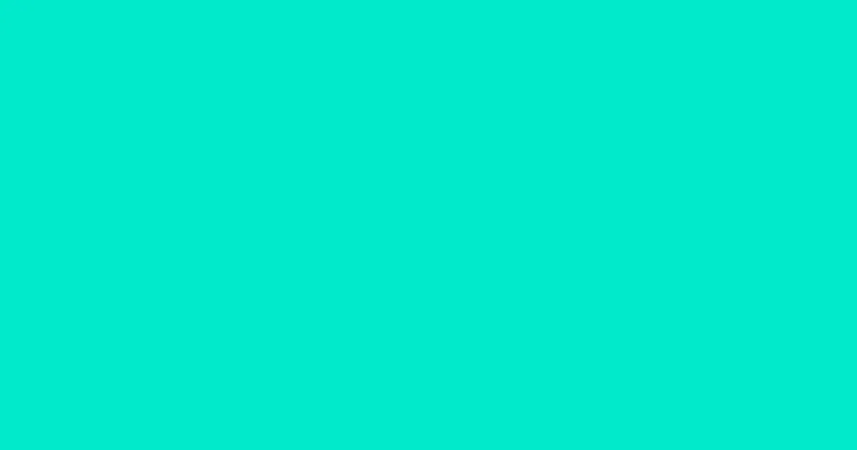 #01e9cb bright turquoise color image