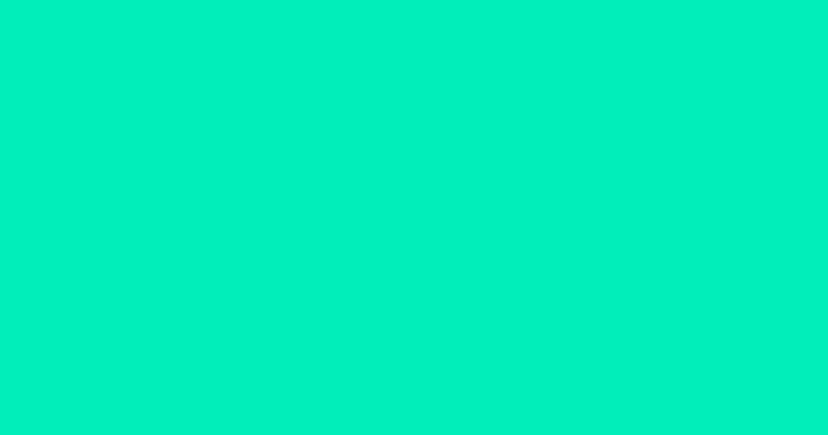 #01edb8 bright turquoise color image