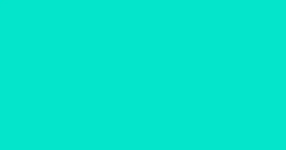 #03e4ca bright turquoise color image