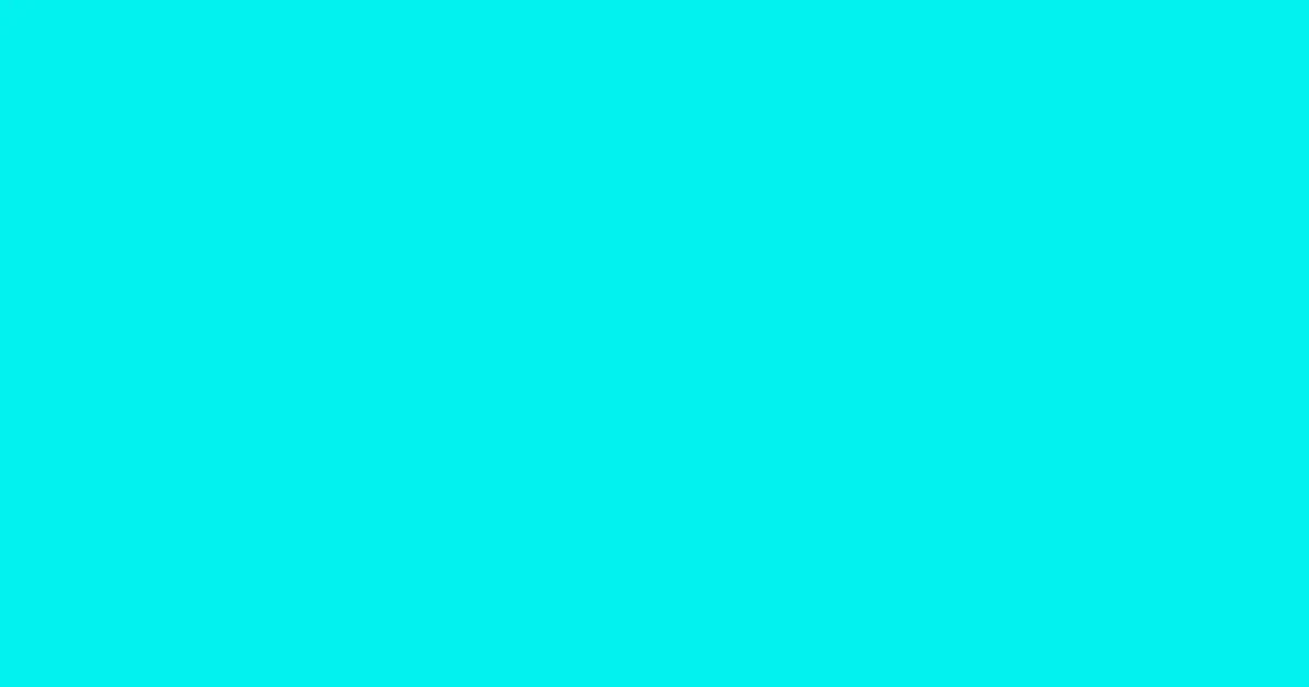 #03f2ee bright turquoise color image