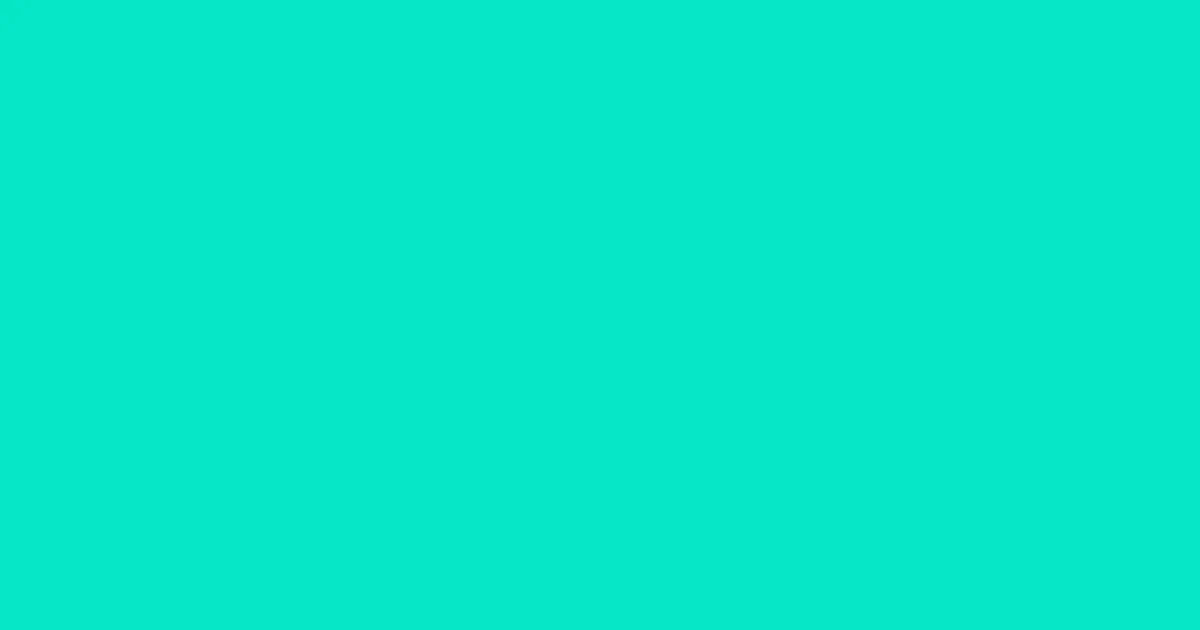 #05e7c5 bright turquoise color image