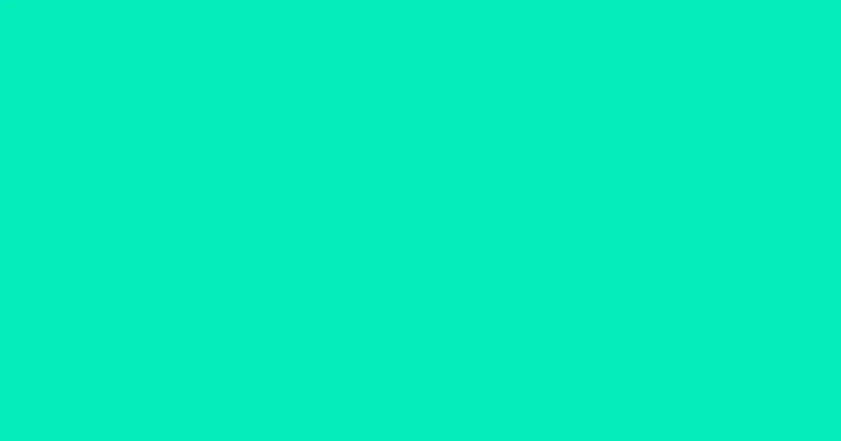 #05edb7 bright turquoise color image