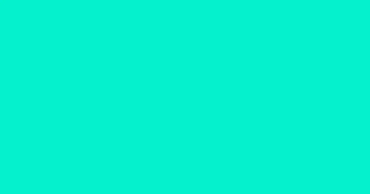 #05f2cd bright turquoise color image