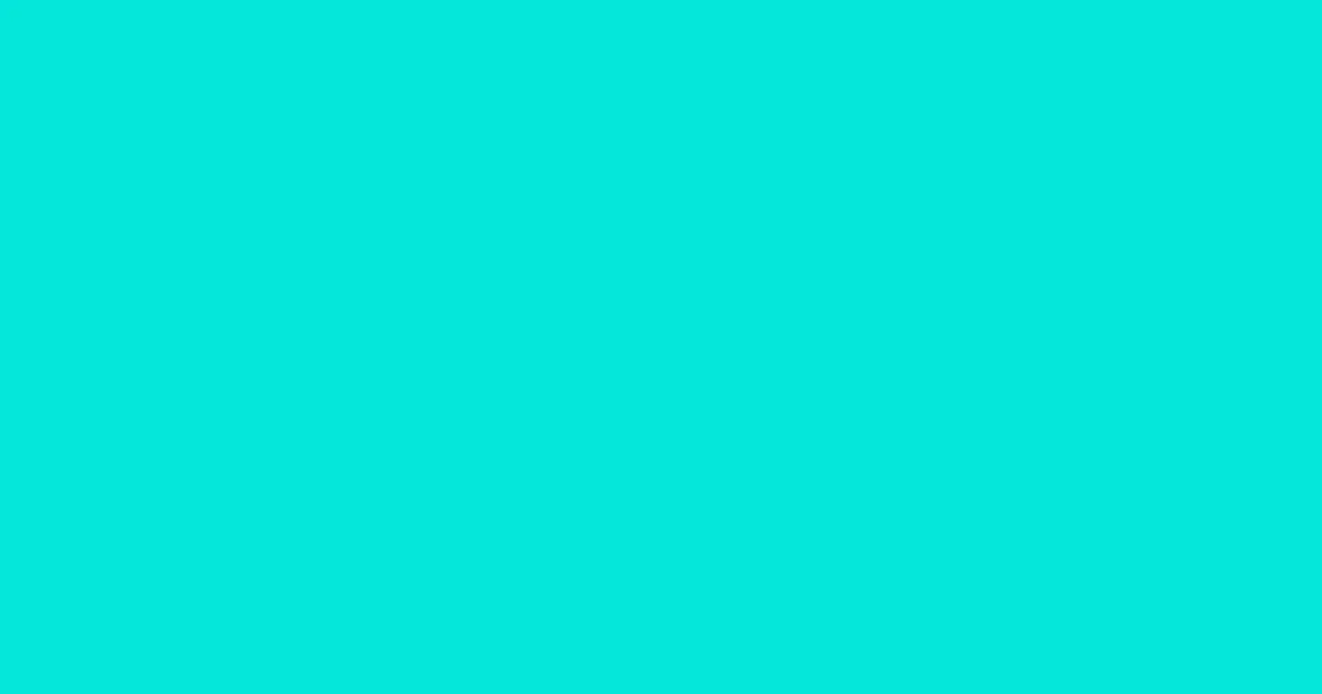 #06e6db bright turquoise color image