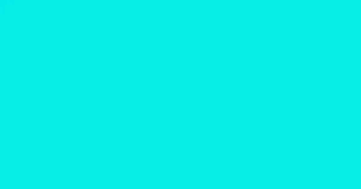 #06ebe8 bright turquoise color image