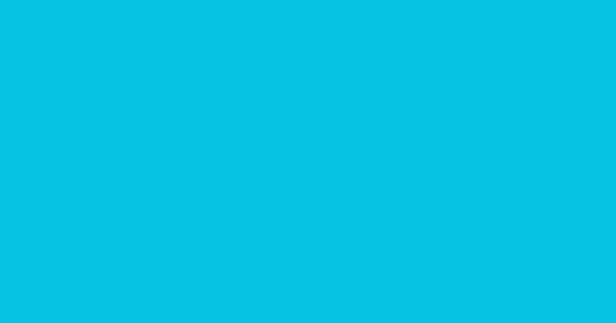 #07c3e4 bright turquoise color image