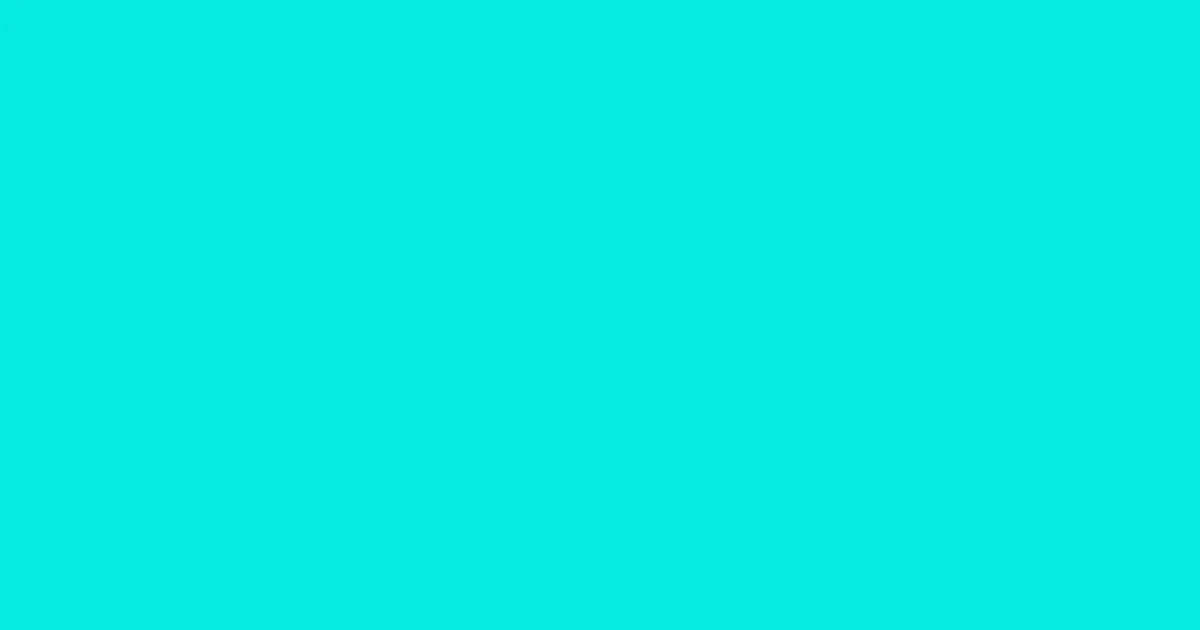 #07eae0 bright turquoise color image