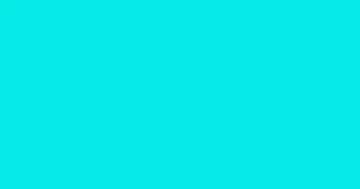 #07eae6 bright turquoise color image