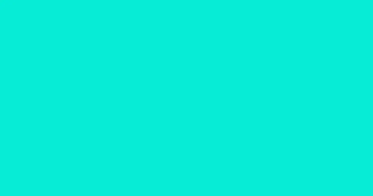 #07edd5 bright turquoise color image