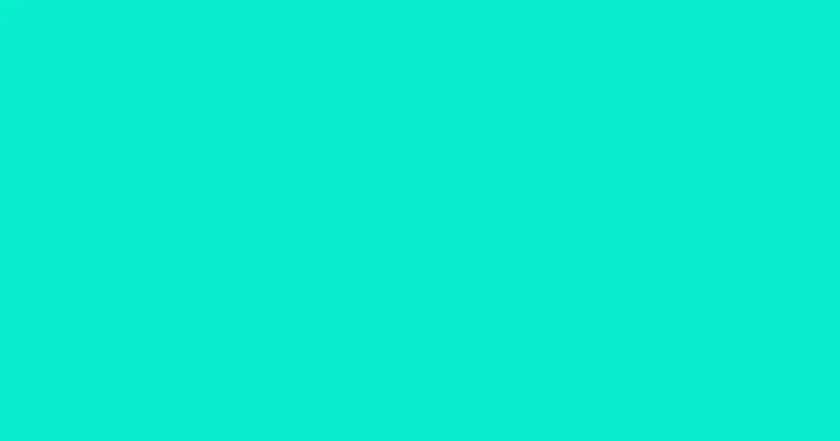 #07eeca bright turquoise color image