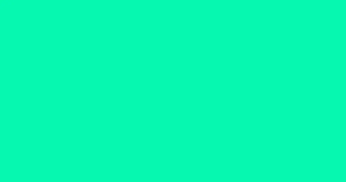 #07f8af bright turquoise color image