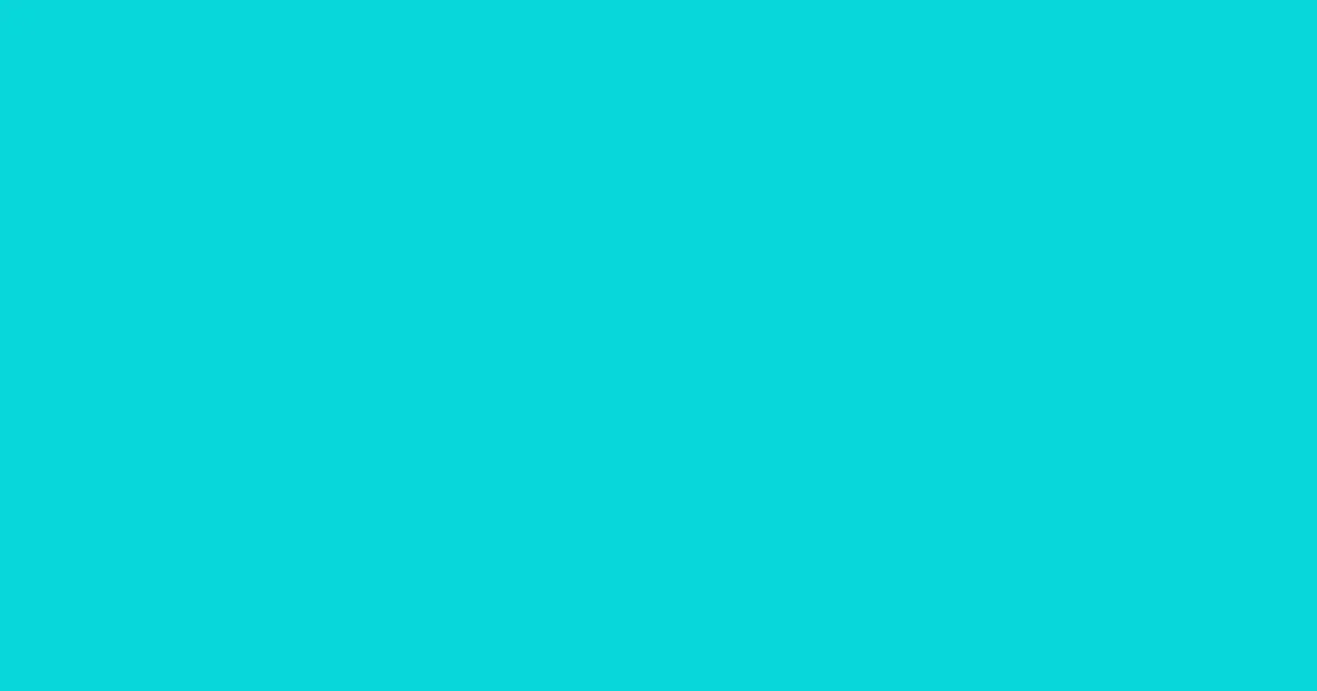 #08d7db bright turquoise color image
