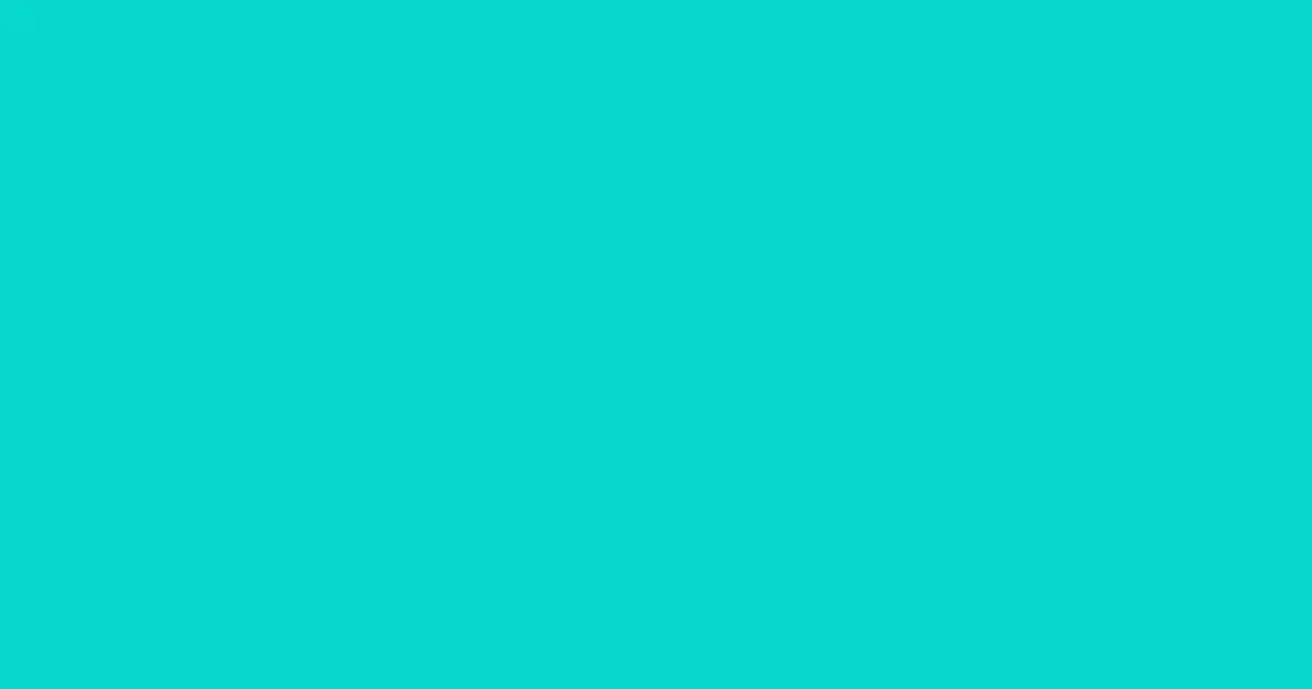 #08d8ce bright turquoise color image