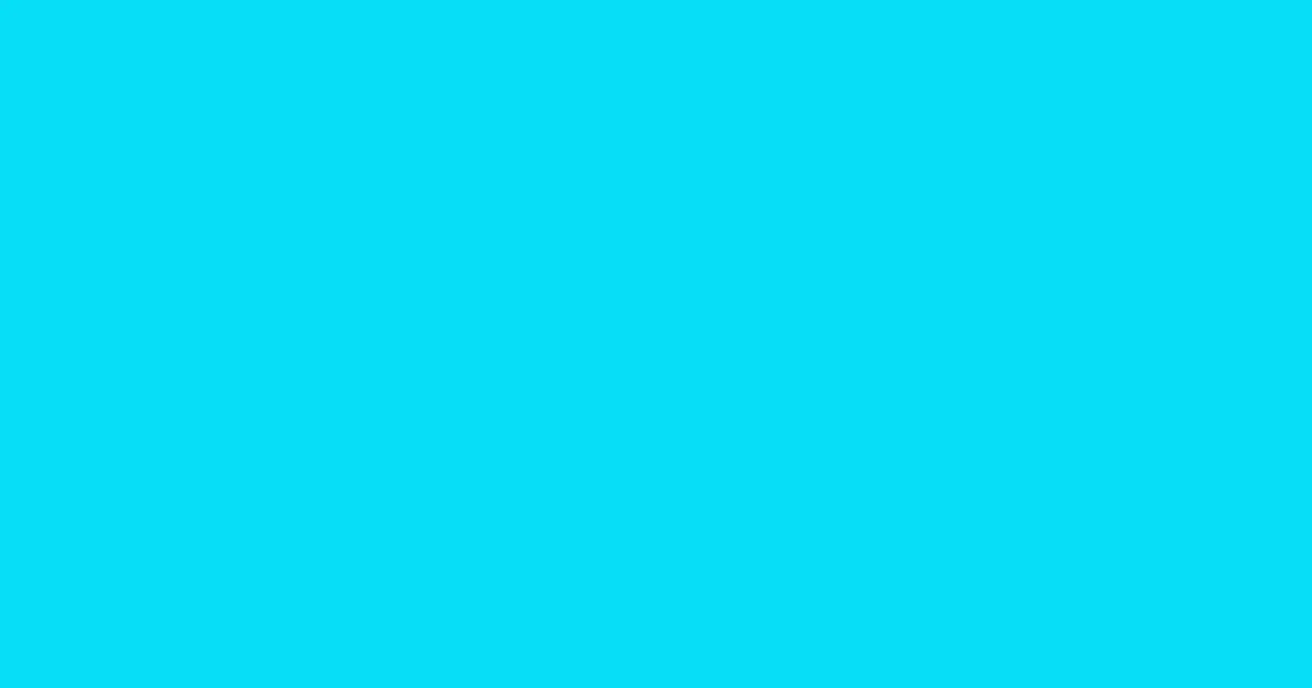 #08ddf7 bright turquoise color image