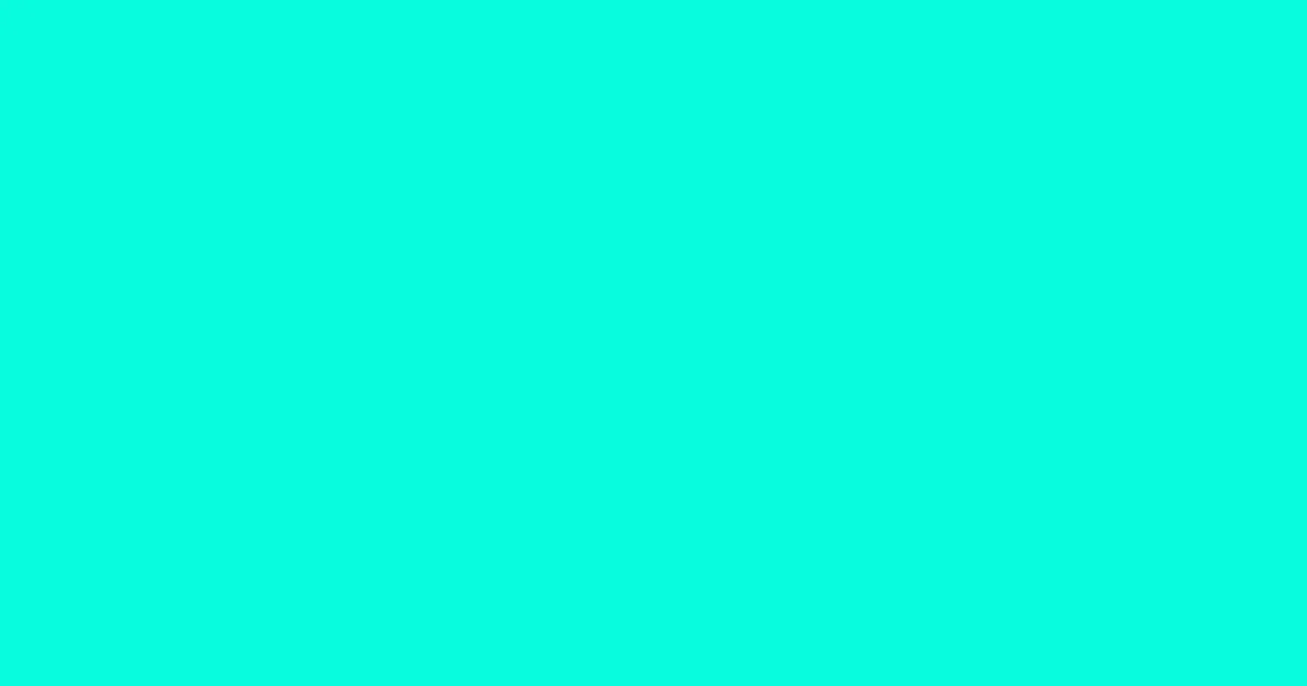 #08fcdd bright turquoise color image