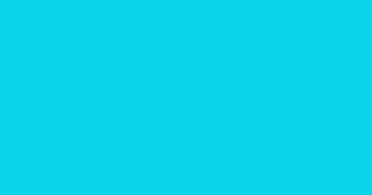 #09d4ea bright turquoise color image