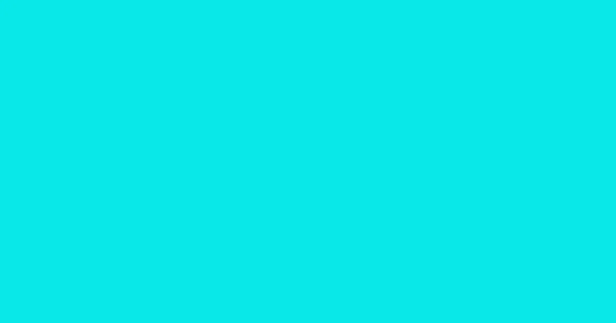 #09e8e8 bright turquoise color image