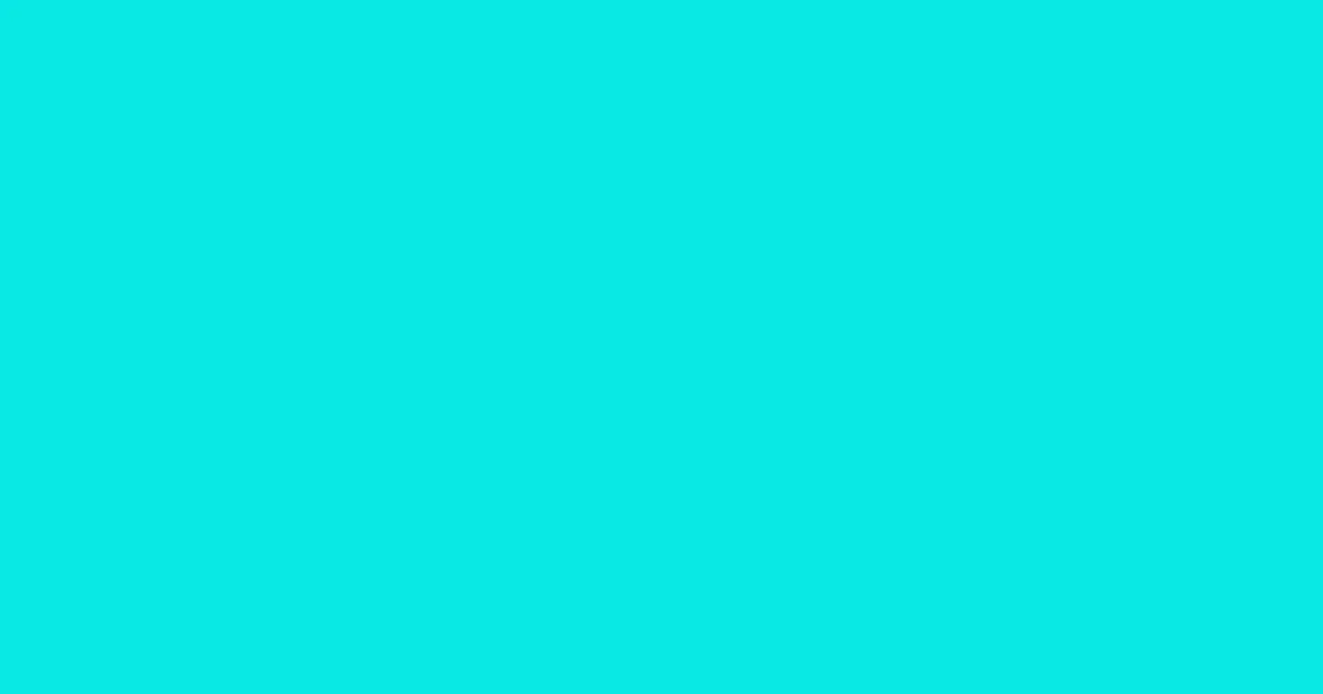 #09e9e4 bright turquoise color image