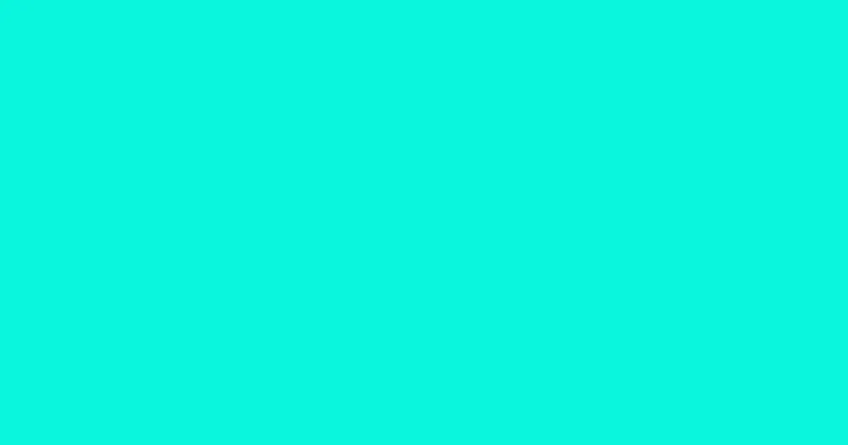 #09f6dd bright turquoise color image
