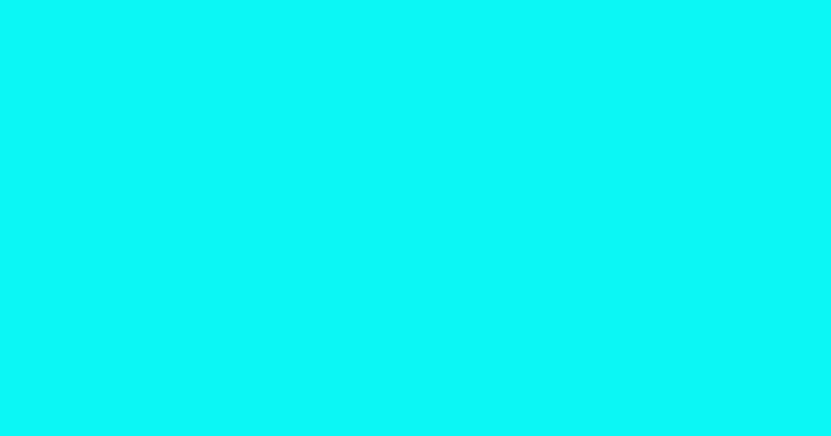 #09f6f6 bright turquoise color image