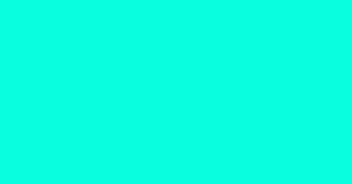 #09fddf bright turquoise color image