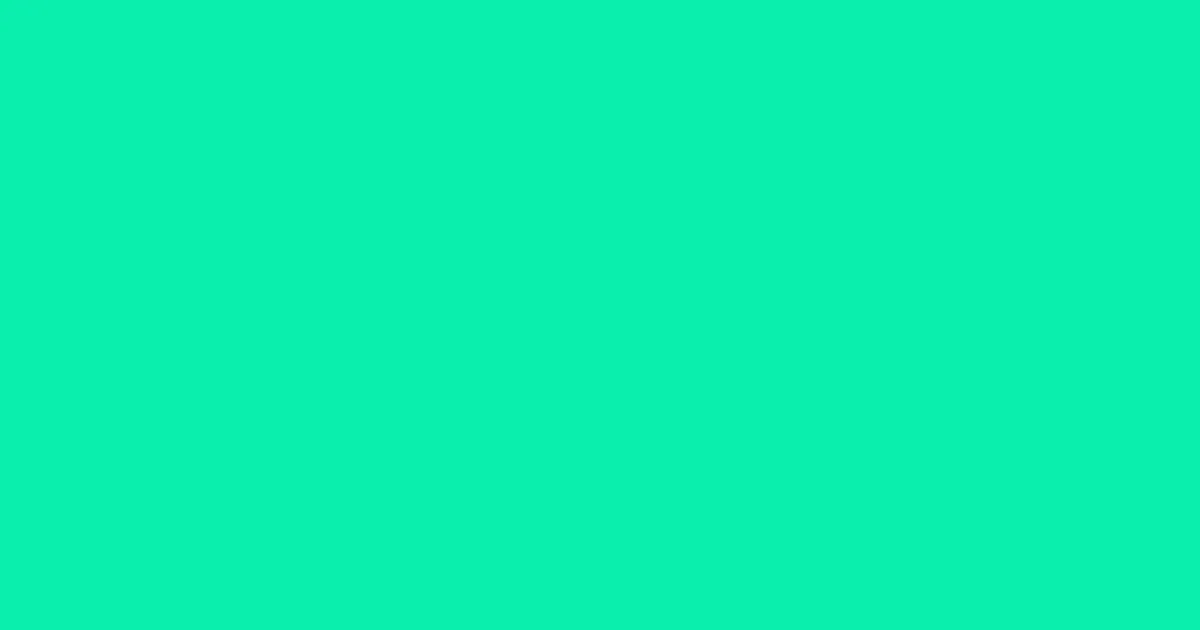 #0aefad bright turquoise color image