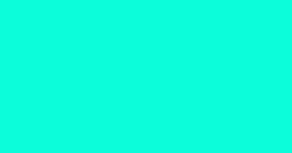 #0afed7 bright turquoise color image