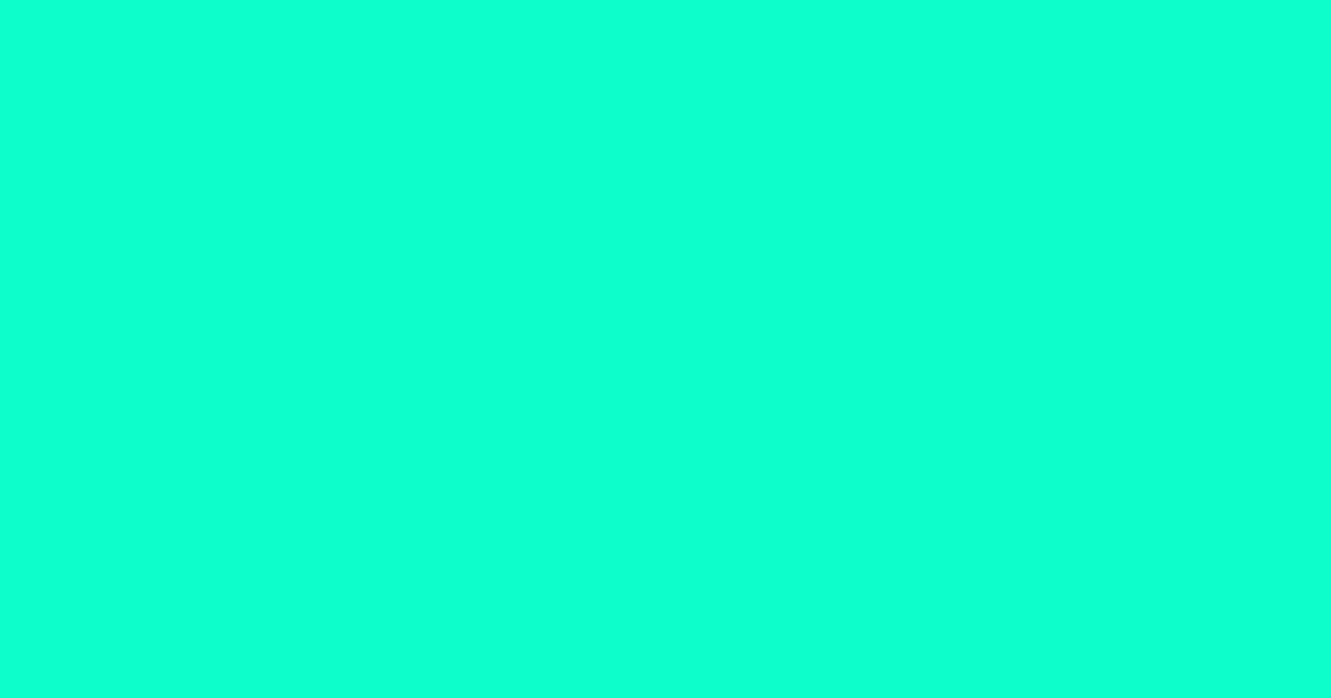 #0dfeca bright turquoise color image