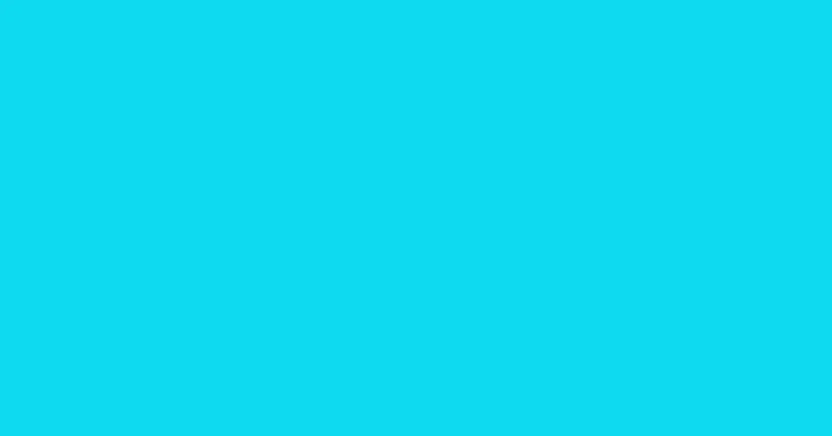 #0edaf0 bright turquoise color image
