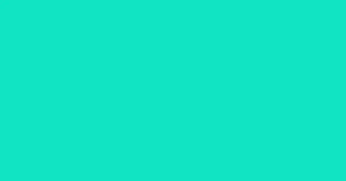 #10e4c3 bright turquoise color image