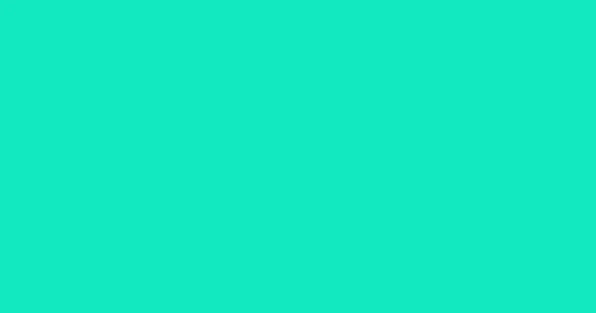 #13e9c1 bright turquoise color image