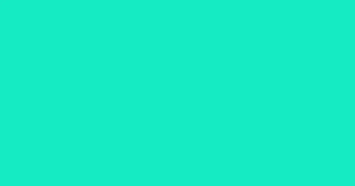 #14ebc2 bright turquoise color image