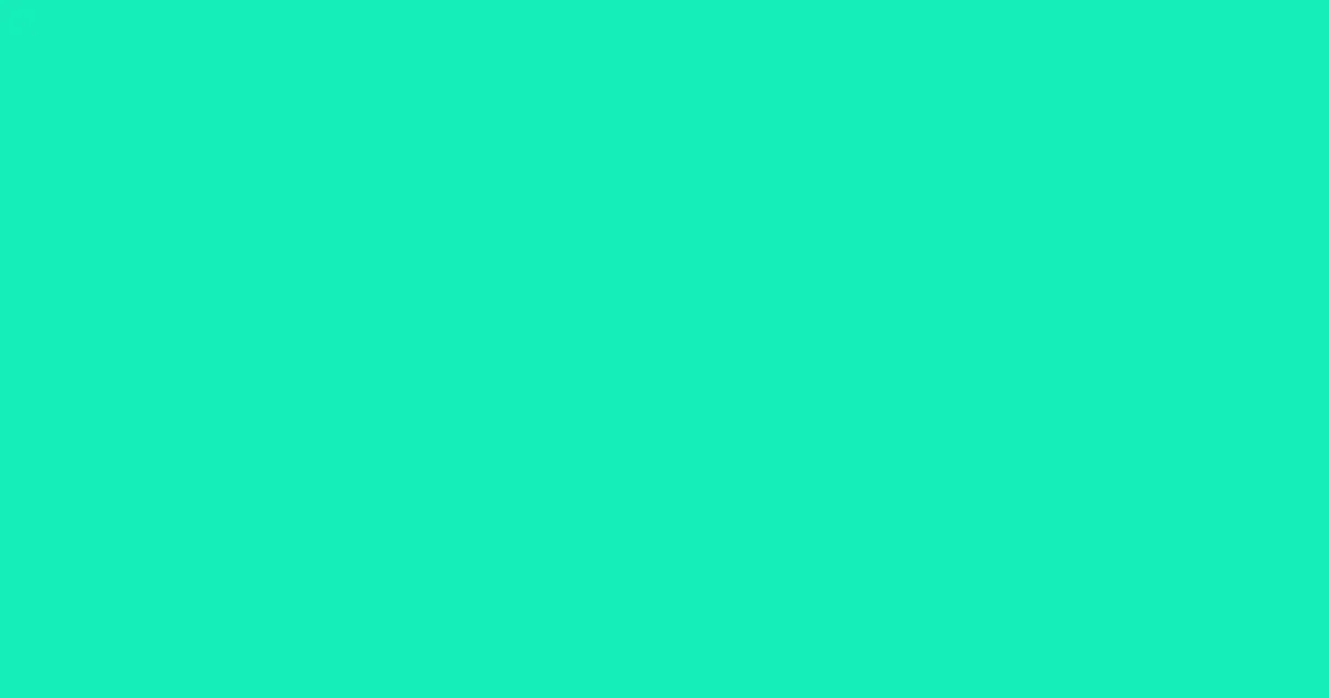 #16eeba bright turquoise color image