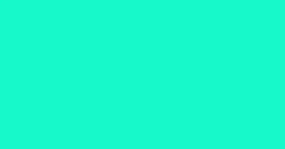 #16f9ca bright turquoise color image