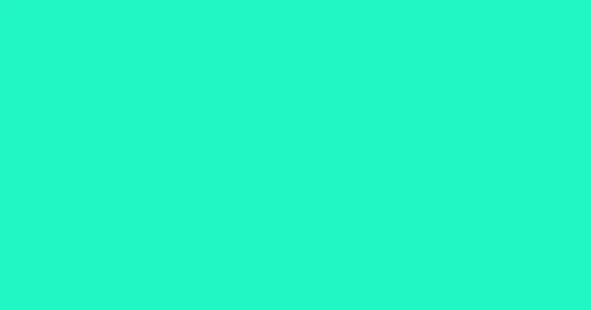 #21f6c5 bright turquoise color image