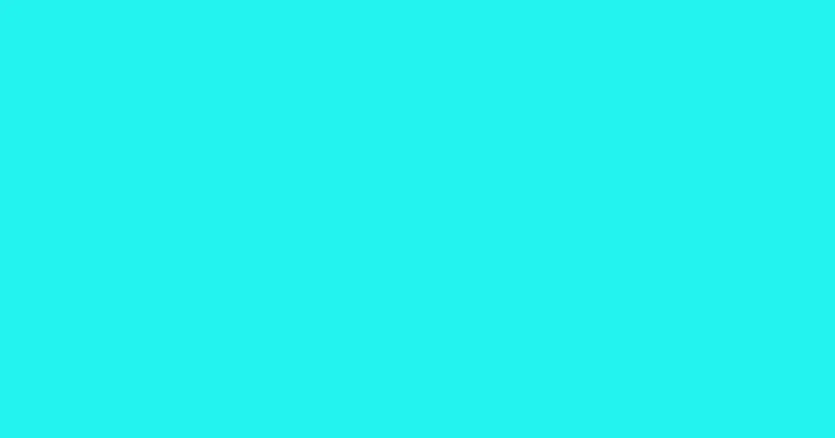 #22f3ee bright turquoise color image