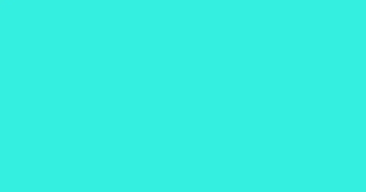 #34efdf bright turquoise color image