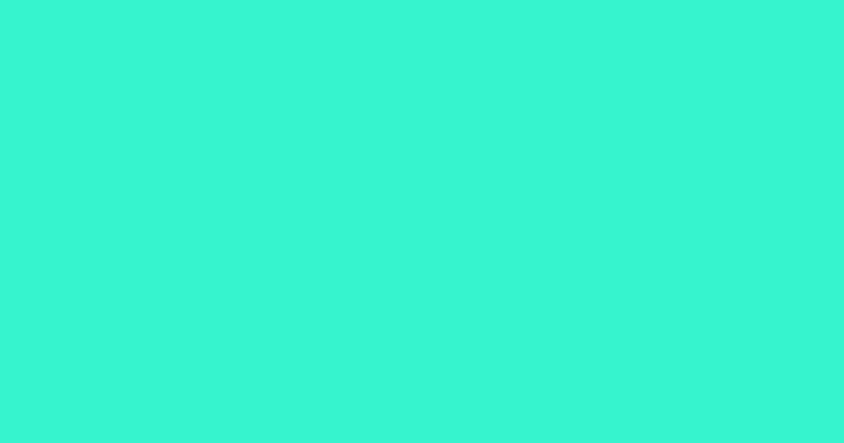 #35f4cc bright turquoise color image