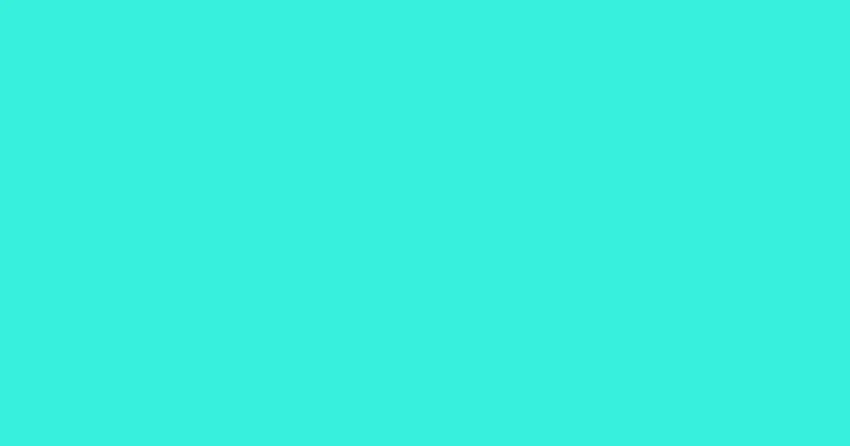 #37f1de bright turquoise color image