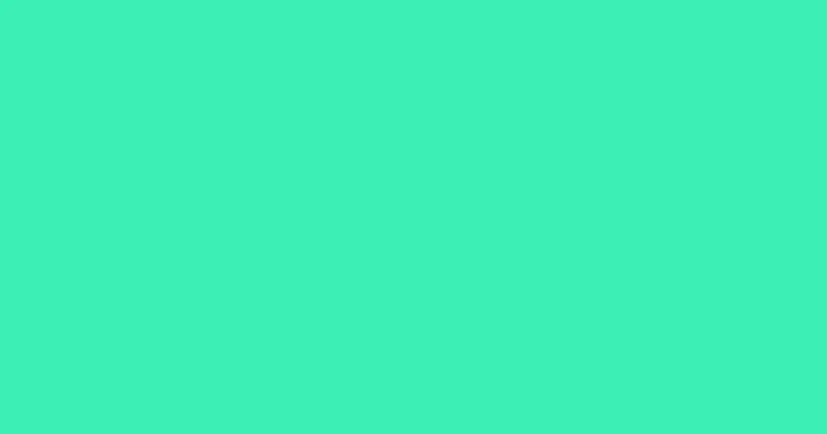 #3af0b4 caribbean green color image