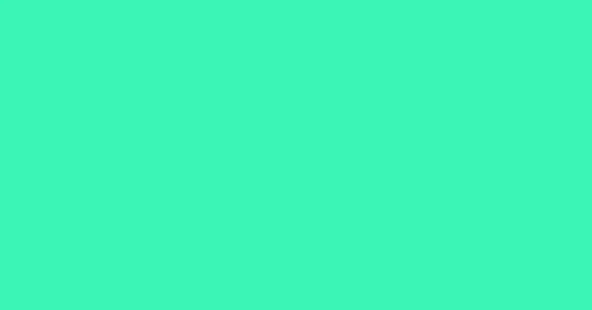 #3af4b6 caribbean green color image