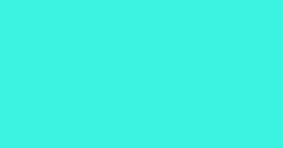 #3bf3df bright turquoise color image