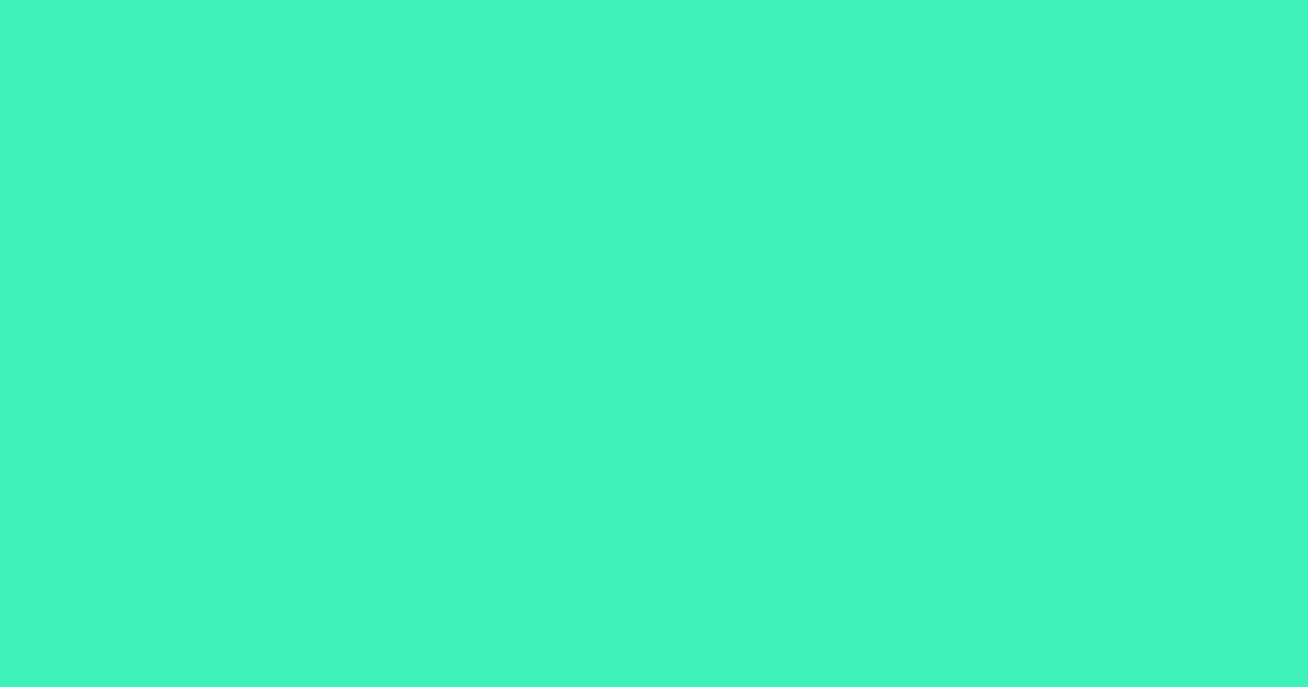 #3df0b8 caribbean green color image