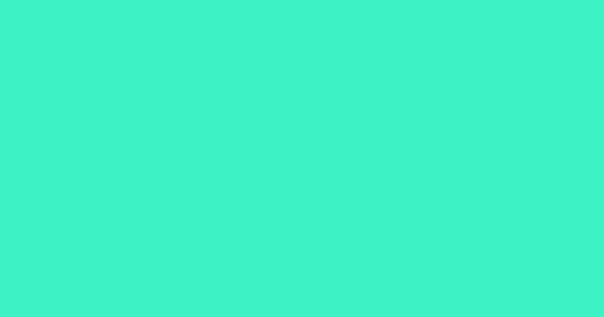 #3df2c3 bright turquoise color image