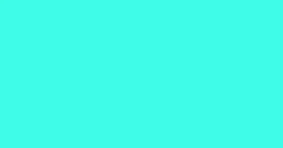 #3efce7 bright turquoise color image