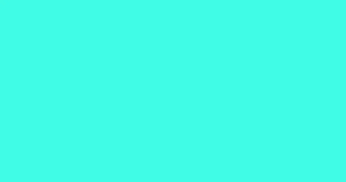 #3ffce6 bright turquoise color image