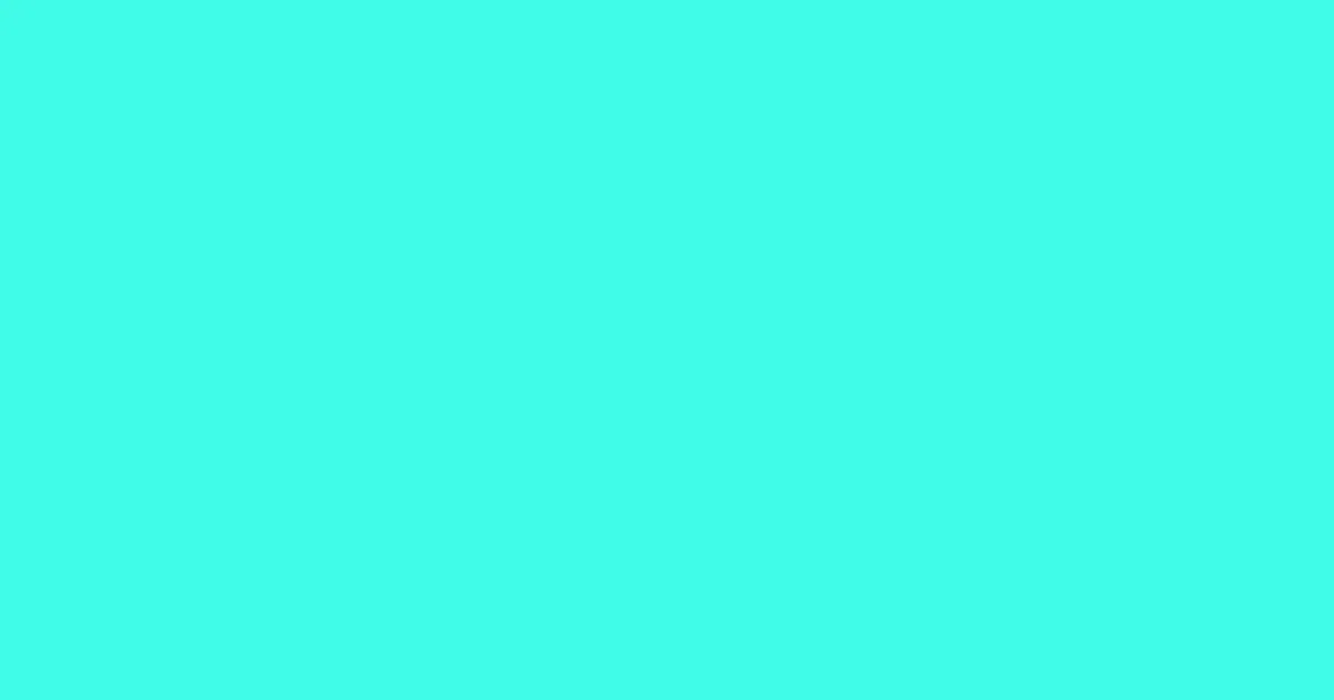 #3ffce7 bright turquoise color image