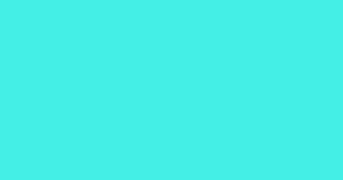 #41f0e1 turquoise blue color image